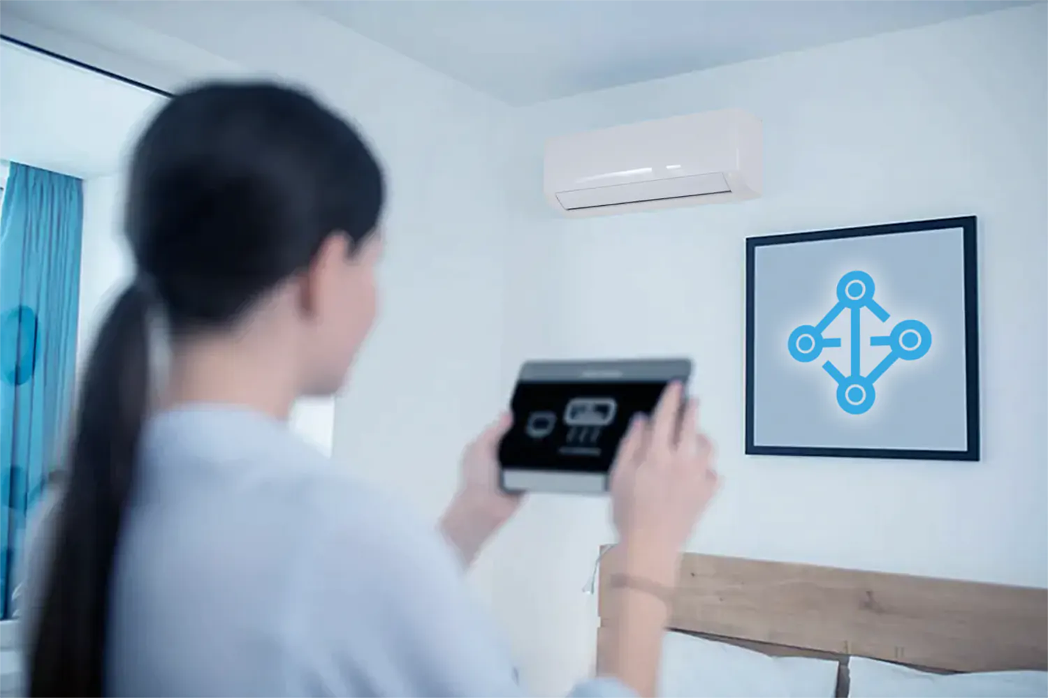 woman-turning-air-conditioner-using-tablet-smart-home-neiroom